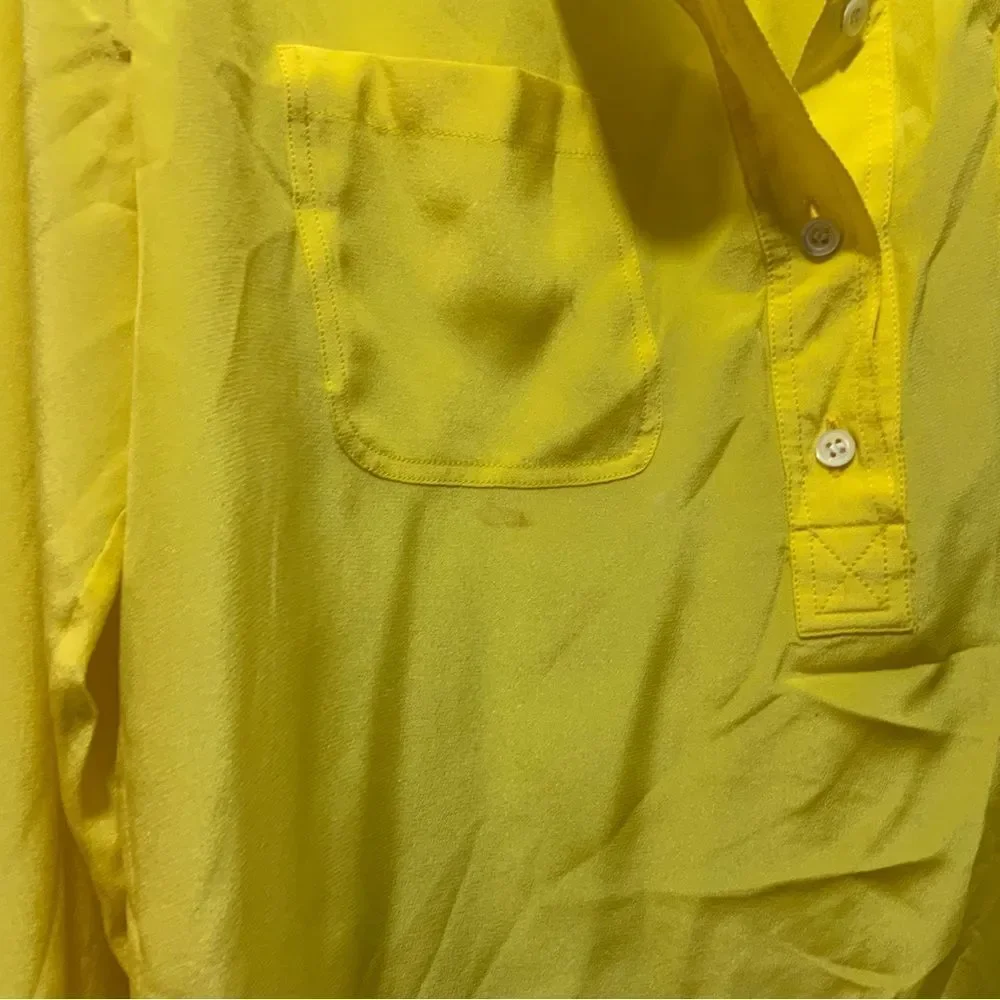 Barneys newyork top yellow 100% silk make in Italy size 38